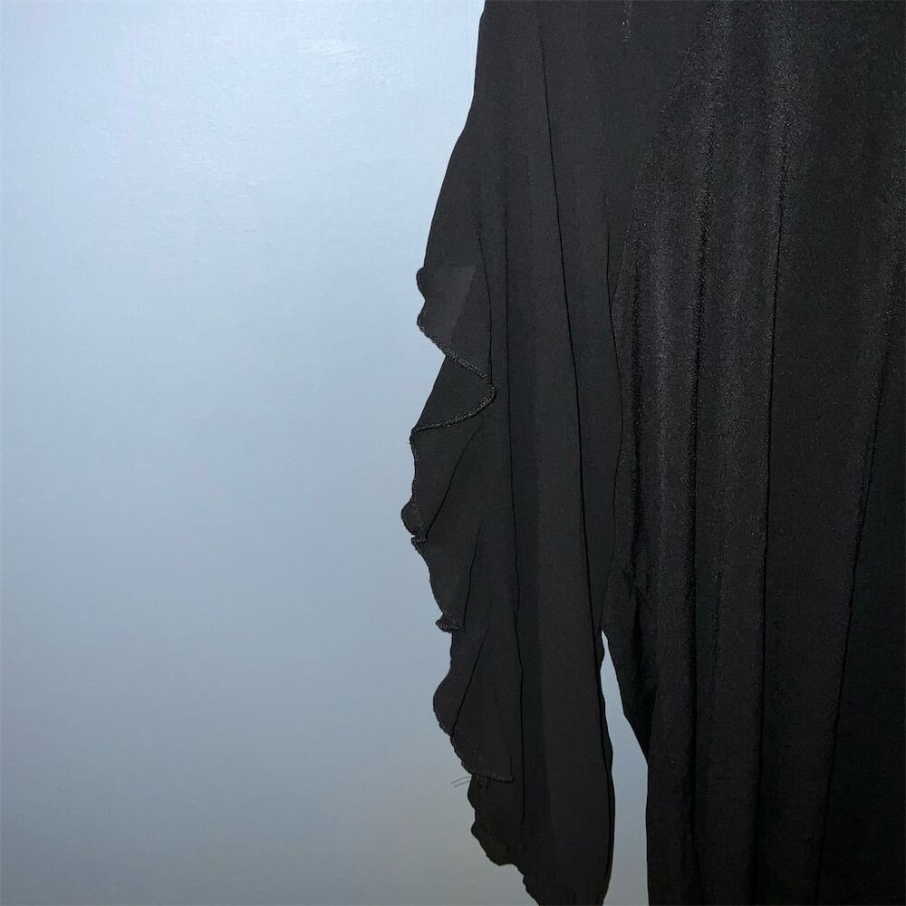 Stem & Vine Women's 2X Black Long‎ Sleeve Ruffle Tunic - Picture 4 of 8